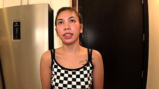 Cute Filipina maid gets fucked after her interview
