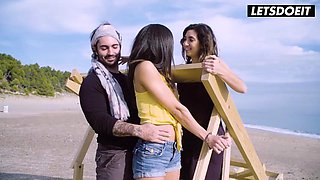 Naughty Babe Surprises Her Boyfriend With Her BFF At The Beach - LATINA MILF: Porn