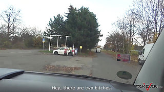 Extremely hard way to drill blonde polish teen in van