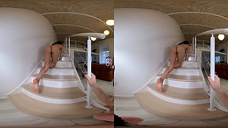 Gypsy Teen Juggs - Ep. 4: Stairs Tease - Teen Shaved Toying Pov