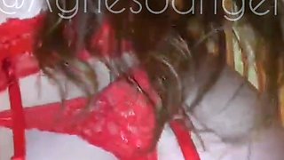 Slutty amateur flashing her big boobs in the backseat