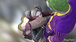 The Joker takes it to Harley Quinn with a massive pink cigar for some anal fun