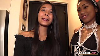Naughty Asian Maids Juicy Pussy Pleasured By Big Cock