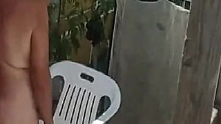 Dom Gresopio Giving His Slave a Bath in Backyard 1