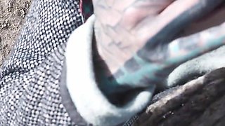 Tattoo Couple Catched While Wild Sex on a Ruine