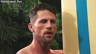 Trans beauty analdestroyed by mucled guy