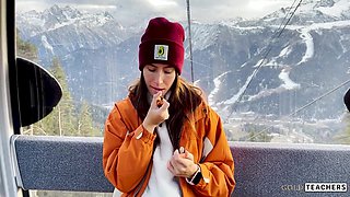 Naughty Stranger Seduced Me With Public Blowjob In Mountain Cableway And Begged To Cum In Mouth