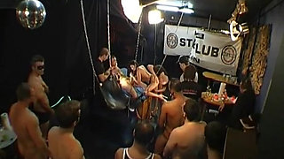 Ggg - Live Gangbang Party - Adina Takes on Multiple Guys and Gets a Messy Facial
