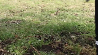 Public High Heels Walking, Worn Pantyhose and Foot Play