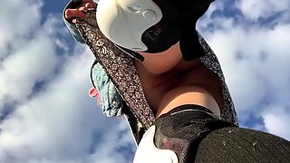 Pussy toying busty high heeled stunner solo pov masturbation