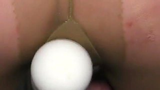 Pee in Pantyhose During Masturbate