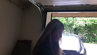 Cute amateur blonde teen Nishe pussy fucked in the car