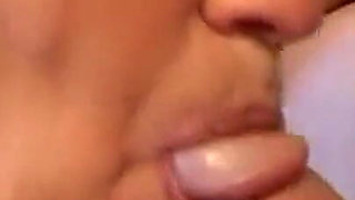 Horny old woman gives a blowjob to a raw little cock