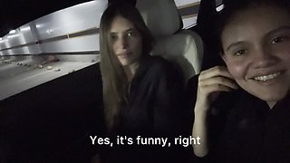 Two Lesbians Have Sex in the Car