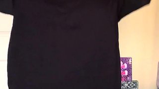 Big titty tattooed gf showing you her new merch - try on