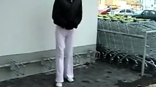 Busty Czech amateur fucks outdoor in public
