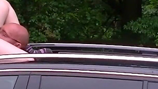 Young bbw gets fucked in car