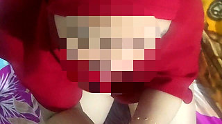 My Big Dick Gets Blowjob by Beautiful Red Hijab Teacher