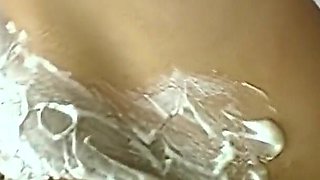 Shaving Her Pussy Then Pissing Over Her