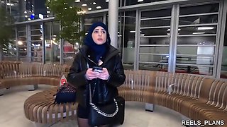 The Veiled Iranian Nadja Gets Fucked Anal In The Toilet And In A Corridor To Pay For The Plane