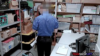 Innocent red haired teen thief gets busted stealing lingerie
