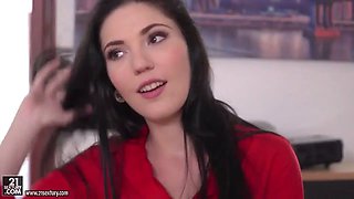 Secretary Mia Evans caught on masturbation