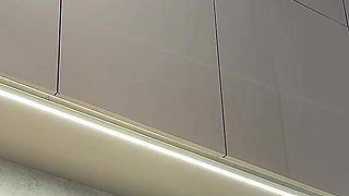 Hot Beautiful Cute and Horny French Blonde Flashes Her Tight Shaved Pussy and Naked Ass Under Her Satin Nightie