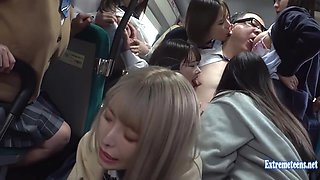 Twelve Schoolgirls Fuck Commuter On Bus Deep Throat And Ride In Public Outrageous Action New For May