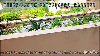 French Bikini Slut Empties A Guys Balls On The Terrace In Full View Of The Neighbors!