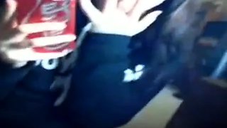 Amateur teen films herself fingering her pussy