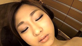 Asian hairy teen gets her pussy fingered in an oiled massage
