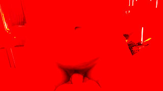 sucking and fucking in femdom amazon position to my cuckold in a neon room