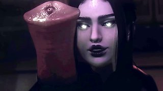 3d cartoon French fantasy - Man wields bold prowess to satisfy lusty woman in fiery