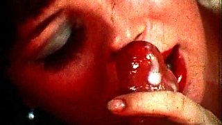 Small titted brunette Sharron with glasses masturbates