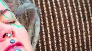 Alternative Dreadhead in High Heels Fucks Bwc, Anal Gapes, Facial