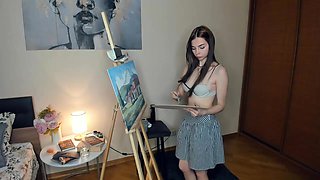 Upskirt with dildo