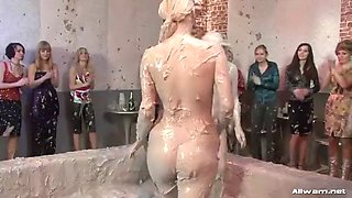 crazy mud wrestling lesbian porn clip