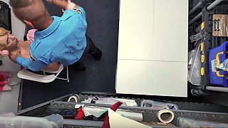 Officer Fitzwell searches Bambi Boton using his big cock