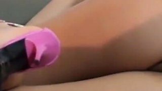 Sofia Cucci in erotic games on web cam with final pissing