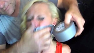 Blonde With Natural Big Boobs Loves Putting A Toy In Her