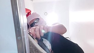 Hot Latina MILF with hairy pussy strips naked in bed - Amateur try-on fun
