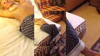 Blonde Mature Wife Enjoys Semi-naked Sex