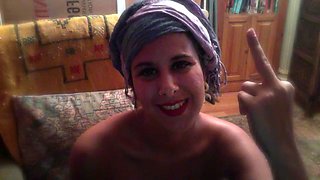 Arab girl caught her boobs