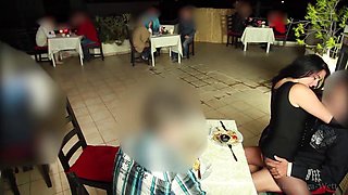 PUBLIC EXTREME! Hot licking and fucking orgy in a restaurant