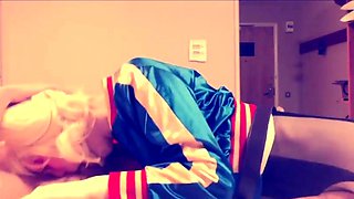 Harley Quinn Crossdresser Blowjob and Swallow