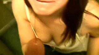 Toilet slut sucking cock