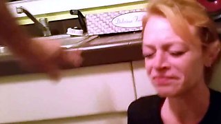 Mandy's Sister Gives an Amateur Blowjob and Swallows Cum
