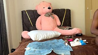 Amateur black couple has some fun in their room