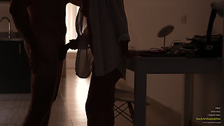 The art of sex with blowjob at kitchen with swallow cum