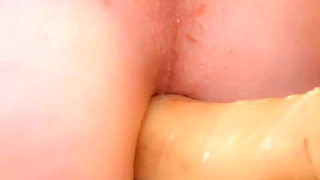 Fucking my ass with a banana